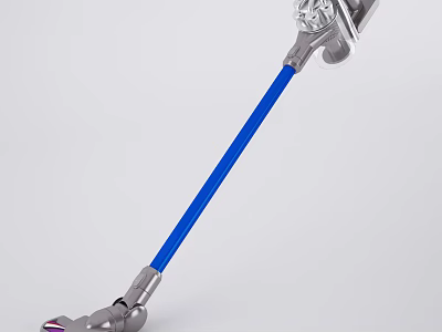Modern Household Vacuum Cleaner With Blue Rod And Ergonomic Cleaning Design 3d model
