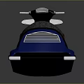 Blue And White Jet Ski With Gray Seat And Orange Accents