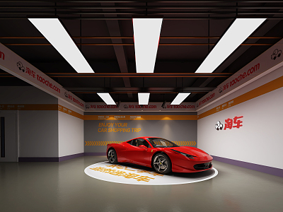 underground garage modern garage 3d model