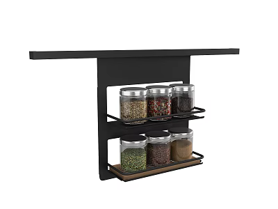 Hardware Tools Black Multi layer Storage Rack with Clear Jars for Small Parts Organization 3d model