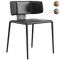 Modern Black Leather Accent Chair with Sleek Backrest and Metal Legs