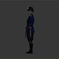 Game Movie Character In Gray Military Uniform With Helmet Belt And Boots