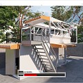 Modern Container Building Container Store Container Cafe Container Store Public Building Small Building Post Building 3d model