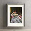 Classical Female Figure Painting With Nude Woman Seated On White Cushion And Bath Scene