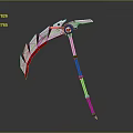 Modern Scythe Weapon Design With White Red And Gray Curved Blade And Handle