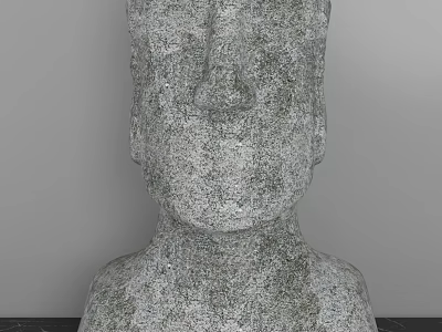 Textured Stone Statue Decorative Ornament Set For Home Interior Decor 3d model