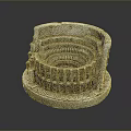 Roman Colosseum Decorative Miniature Model With Stone Texture For Home Tabletop Ornament