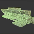 Industrial Scene Structure With Wooden Panels Metal Frame And Platform Base