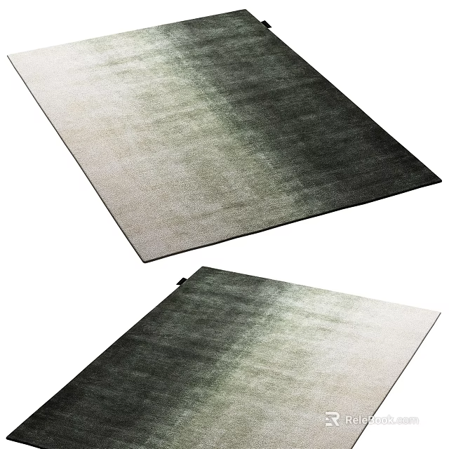 Modern Square Rug With Gradient Gray Tones Soft Plush Texture For Home Decor 3d model