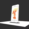 White Smartphone On White Platform With Flower Screen Digital Mobile Tech Device 3d model