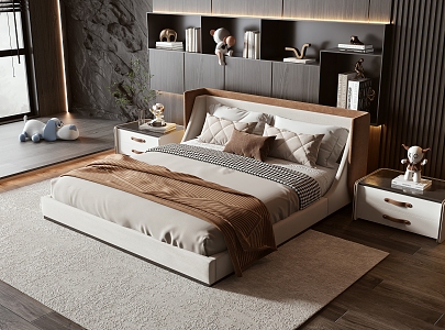 Double bed 3d model