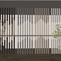 Modern Room Dividers With Wooden Black Gray White Vertical Slats For Interior Decoration