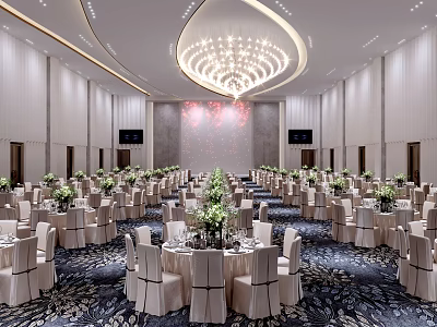 Modern Ballroom Hotel Ballroom 3d model