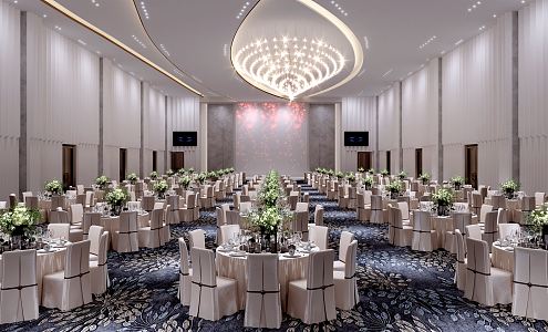 Modern Ballroom Hotel Ballroom 3d model