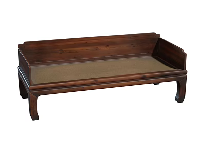 Traditional Wooden Two Seater Sofa With Light Cushion And Solid Frame 3d model