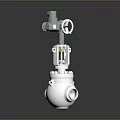 Industrial Metal Control Valve With Top Mounted Pressure Gauge And Spherical Body