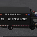 Special Police Equipment Support Vehicle With Blue Red Emergency Lights And Markings