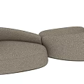 Modern Modular Irregular Shaped Sofa with Textured Fabric and Curved Design