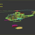 Military Cobra Helicopter With Orange Green Camouflage And Missiles Flying