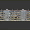 Multi Story Modern Residential Building With Gray Exterior Multiple Windows And Balconies