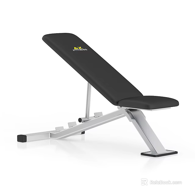 Black Adjustable Weight Bench With Comfortable Padding And Steel Frame For Fitness Training 3d model 