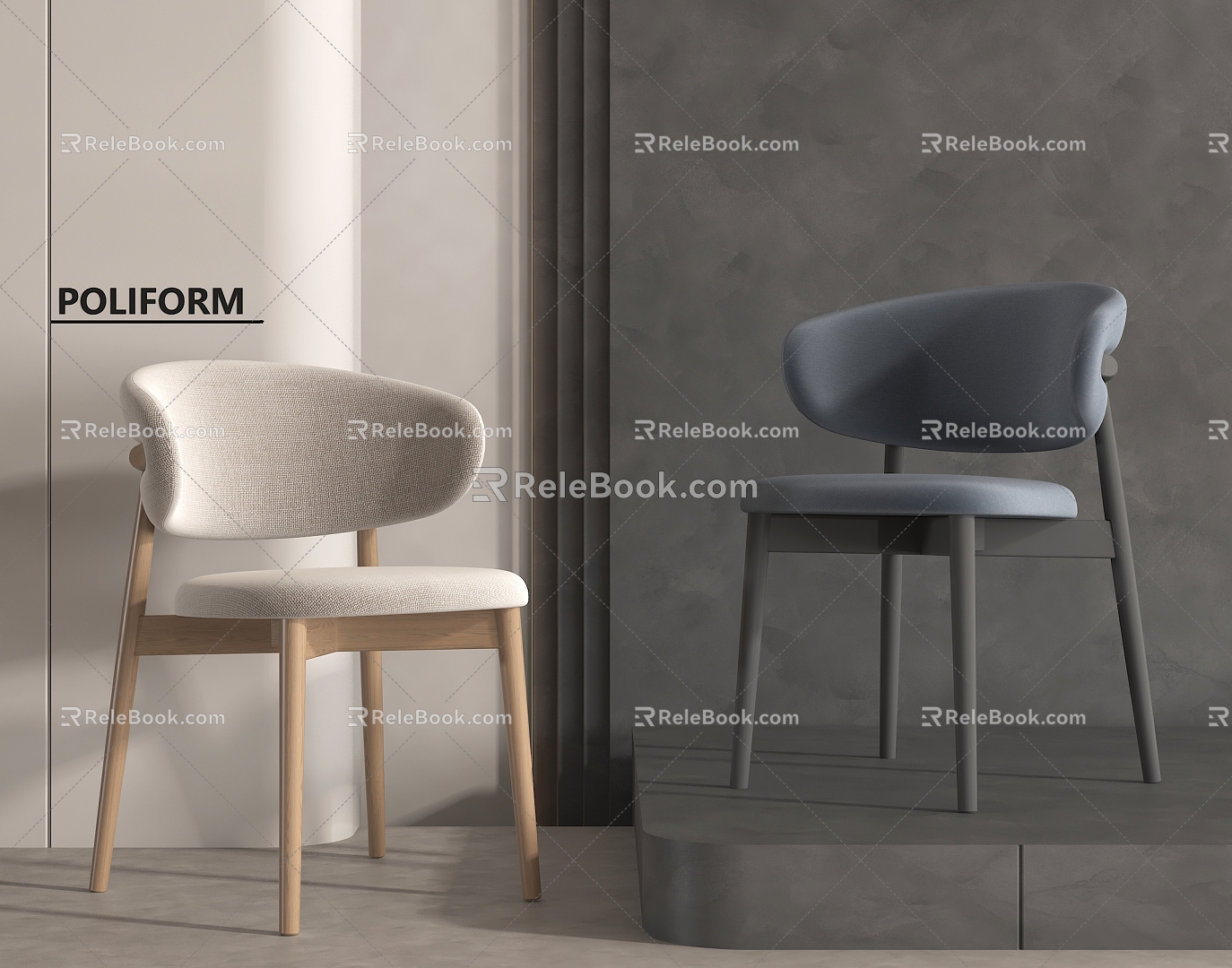 Dining Chair Single Chair Leisure Chair Negotiation Seat 3d model