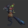 Fantasy Mythical Wolf Game and Movie Character With Ornate Headdress Colorful Armor and 3D Design