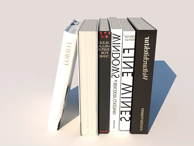 Diverse Books Standing With Titles Including London Fine Wines And Windows 3d model