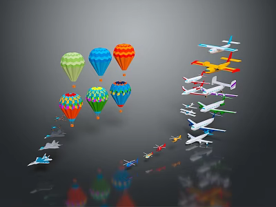 Colorful Cosmic Aerospace Scene With Rocket Satellite And Shining Stars 3d model