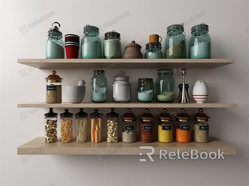 Modern seasonings bottle kitchen supplies combination model