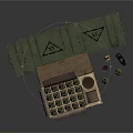 Military Storage Crates With Open Compartment Containing Ammunition And Grenades