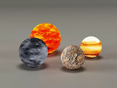 Modern Moon Lights Moon Lights Planet Lights Landscape Decorative Lights 3d model
