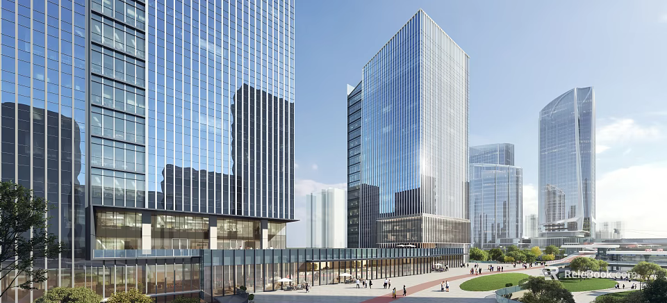 Modern High Rise Office Building With Glass Facade And Urban Architectural Design 3d model 