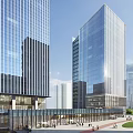 Modern High Rise Office Building With Glass Facade And Urban Architectural Design