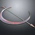 Curved Metallic Bow Structure With Arrow Through Shiny Surface Design