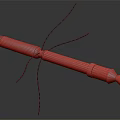 Cylindrical Device With Black White Stripes Red Rings Metal Tip And Thin Wires