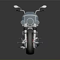 Vintage Motorcycle With Blue Fuel Tank Brown Leather Seat White Rims And Red Brake Calipers