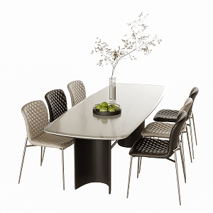 Modern Dining Table Chair Combination Dining Table Chair 3d model