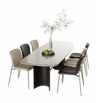 Modern Dining Table Chair Combination Dining Table Chair 3d model