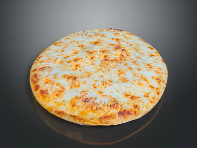 Delicious Round Cheesy Baked Pizza With Golden Brown Crust And Melted Cheese 3d model