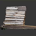 Various Stacked Wood and Stone Pieces with Natural Textures and Colors
