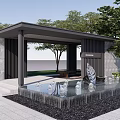 Modern gallery pavilion gallery 3d model