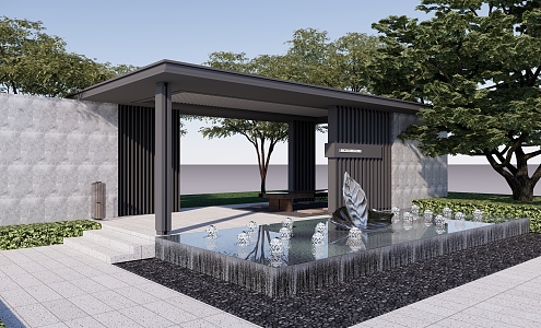 Modern gallery pavilion gallery 3d model