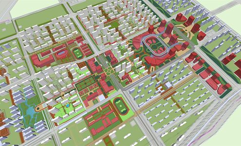 Modern Aerial View Planning 3d model