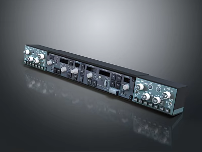 Professional Commercial Audio Equipment With Multiple Control Knobs Buttons And Interfaces 3d model