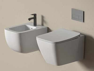 Wall-mounted toilet 3d model