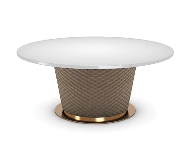 Food and beverage wrought iron soft bag solid wood rock board round table round leg 3d model