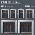 Various Window And Door Styles Featuring Four Different Materials Design 3d model