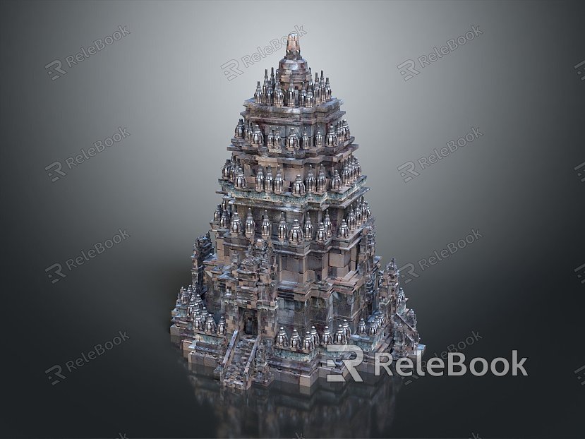 Temple Tower Stone Takatong Tower Pyramid Mayan Pyramid Mayan Stone Tower Totem Tribal Totem model