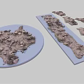 Natural Stone Materials Display On Round And Rectangular Boards With Various Samples